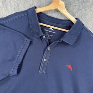 Tommy Bahama Polo Shirt Mens 3XB Big Blue Supima Cotton Pique Knit Marlin Logo